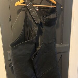 Black Geniuine Leather Chaps